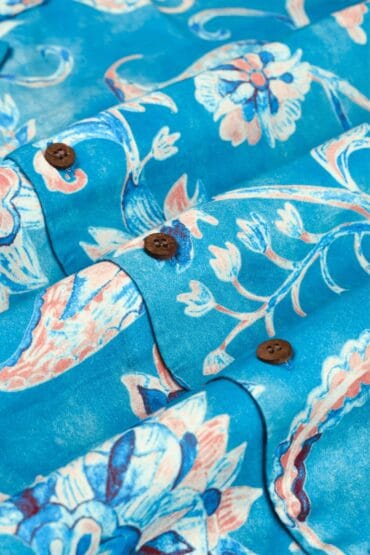 Paisley Print Blue Shirt for Men