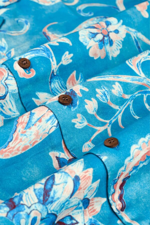 Paisley Print Blue Shirt for Men