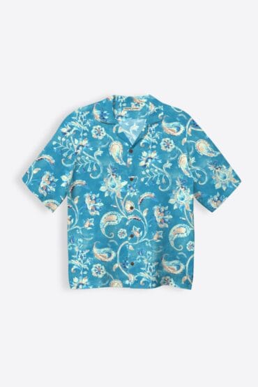 Paisley Print Blue Shirt for Men