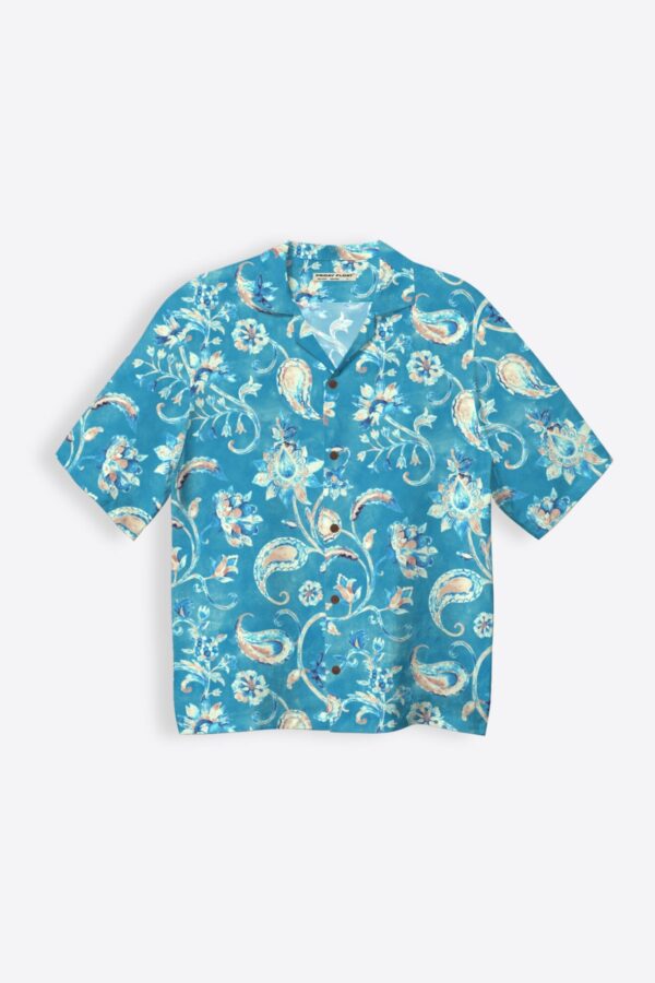 Paisley Print Blue Shirt for Men