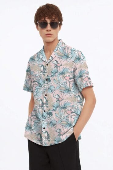 Flamingo Print Shirt for Men