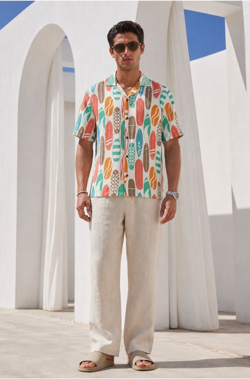 Surf Day Printed Beach Shirt for Men - Image 6