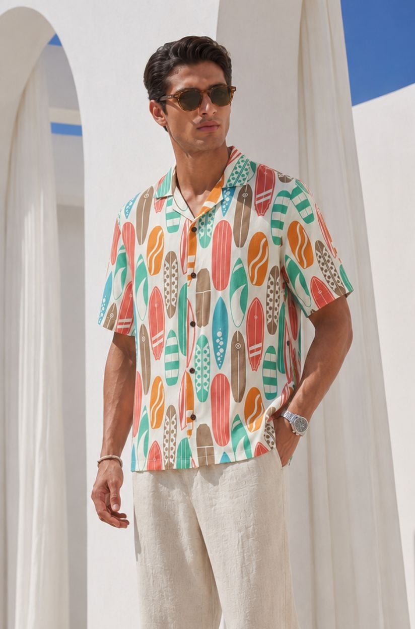 Surf Day Printed Beach Shirt for Men - Image 5