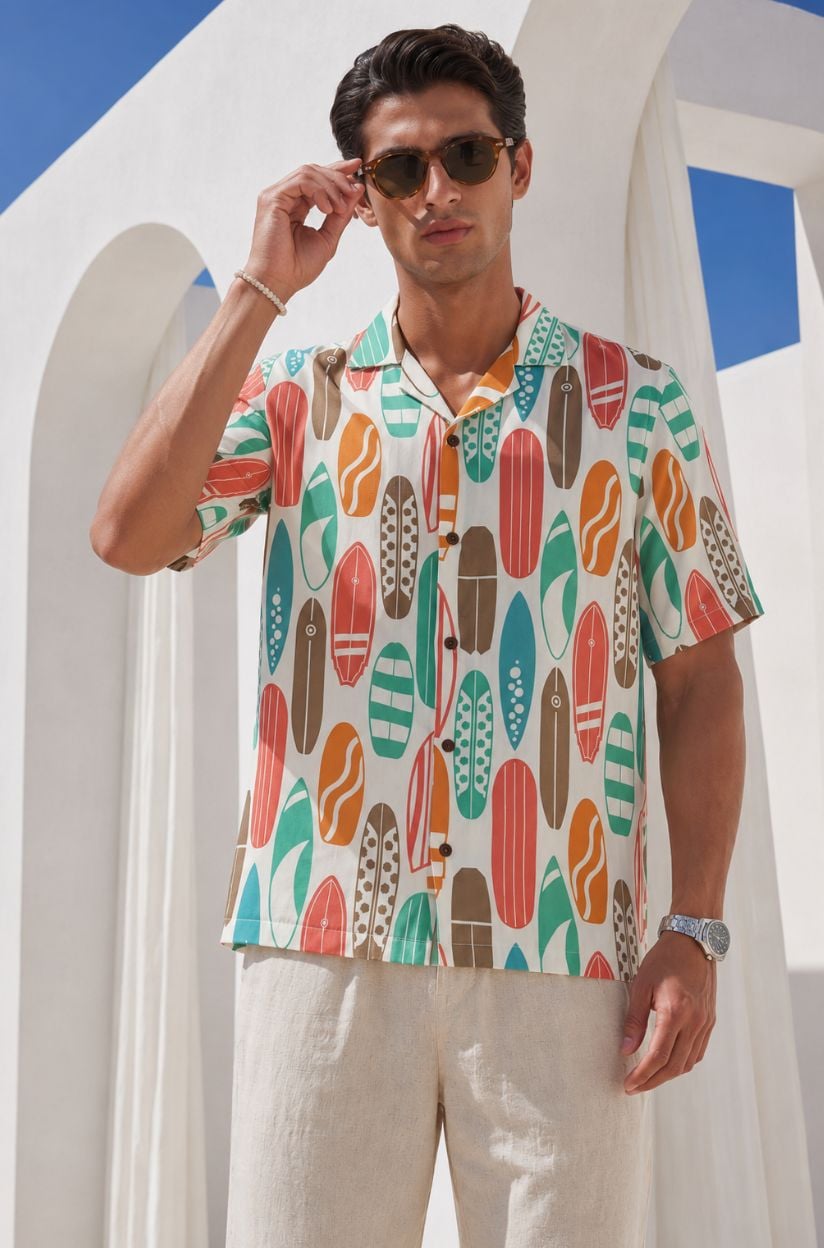 Surf Day Printed Beach Shirt for Men - Image 3
