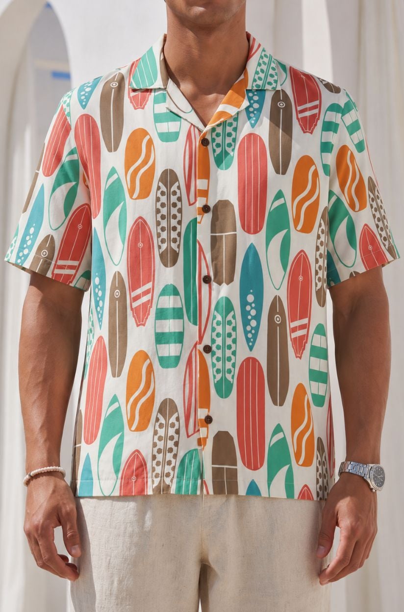 Surf Day Printed Beach Shirt for Men - Image 4