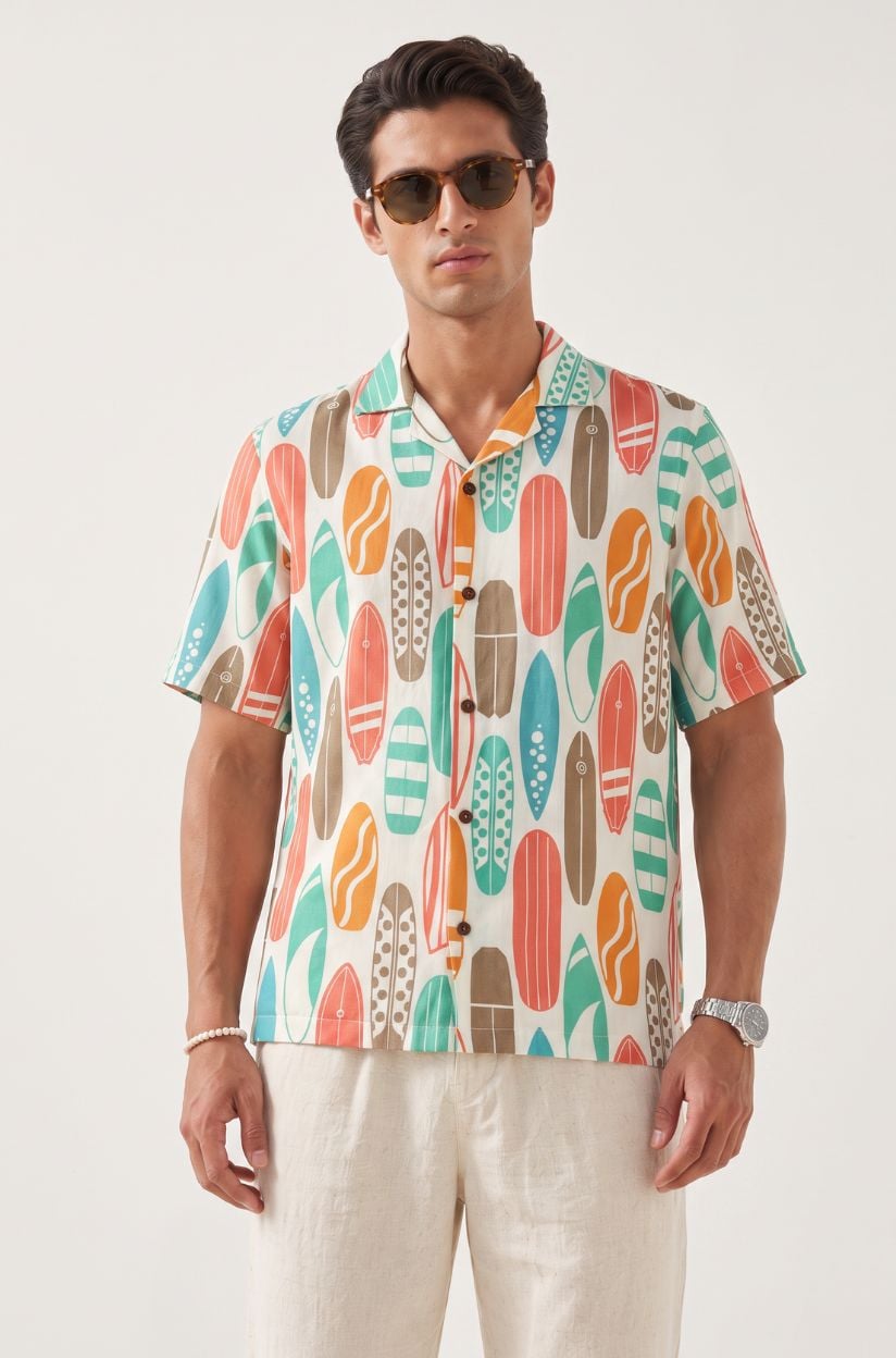 Surf Day Printed Beach Shirt for Men