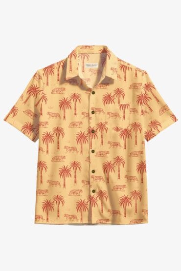 Tiger Print Resort Shirt for Men