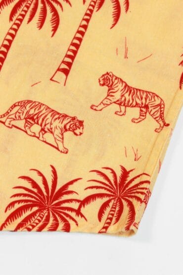 Tiger Print Resort Shirt for Men