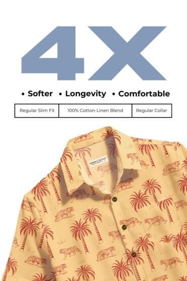 Tiger Print Resort Shirt for Men