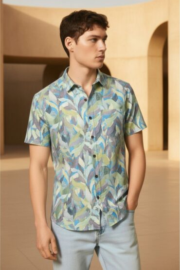 Foilage Print Printed Shirt for Men