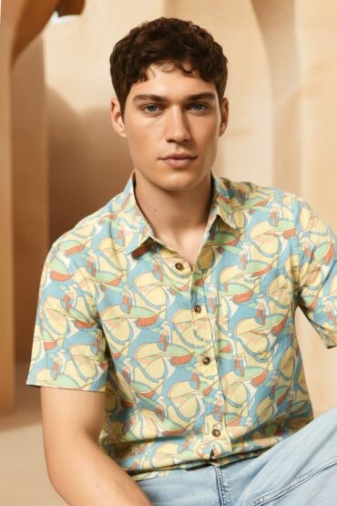 Abstract Print Shirt for Men