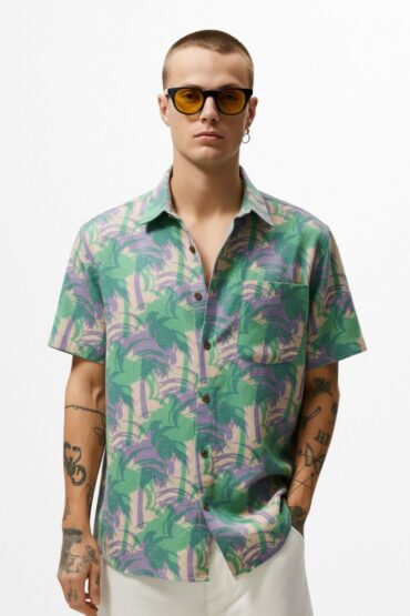 Palm Tree Printed Shirt for Men