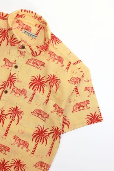 Tiger Print Resort Shirt for Men