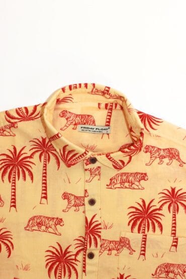 Tiger Print Resort Shirt for Men