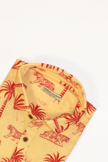 Tiger Print Resort Shirt for Men