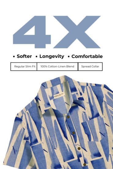 Abstract Print Blue Shirt for Men