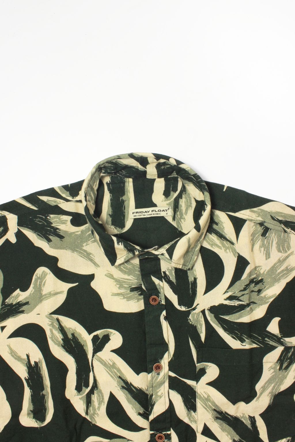 Dark Green Cotton Linen Beach Shirt