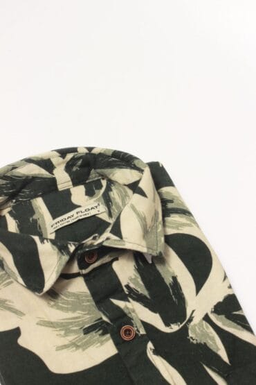 Dark Green Cotton Linen Beach Shirt