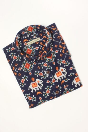 Ethnic Fusion Elephant Print Shirt