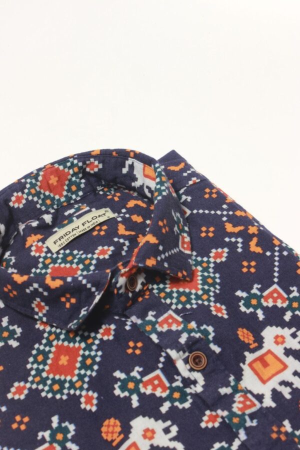 Ethnic Fusion Elephant Print Shirt