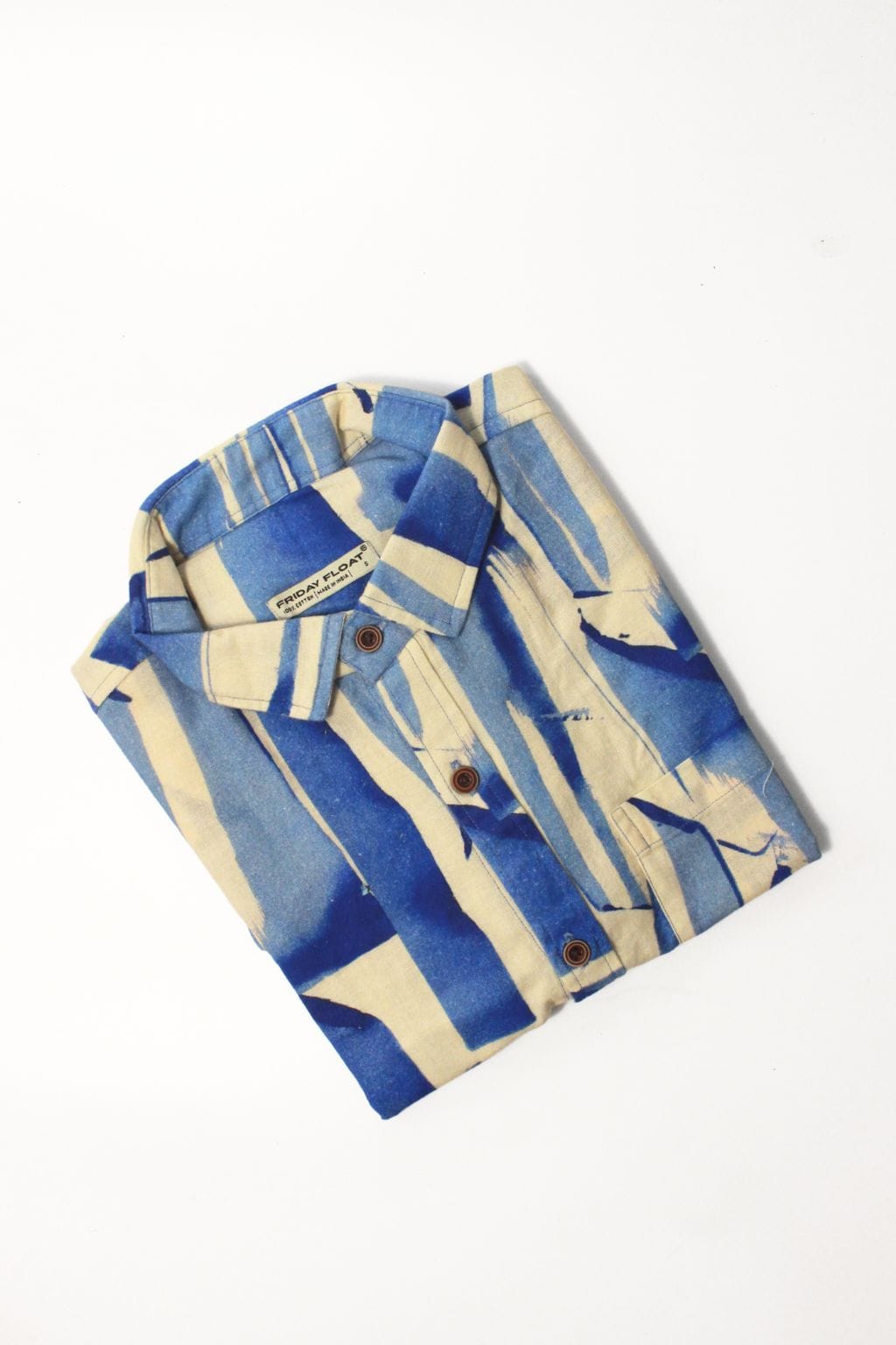 Abstract Print Blue Shirt for Men