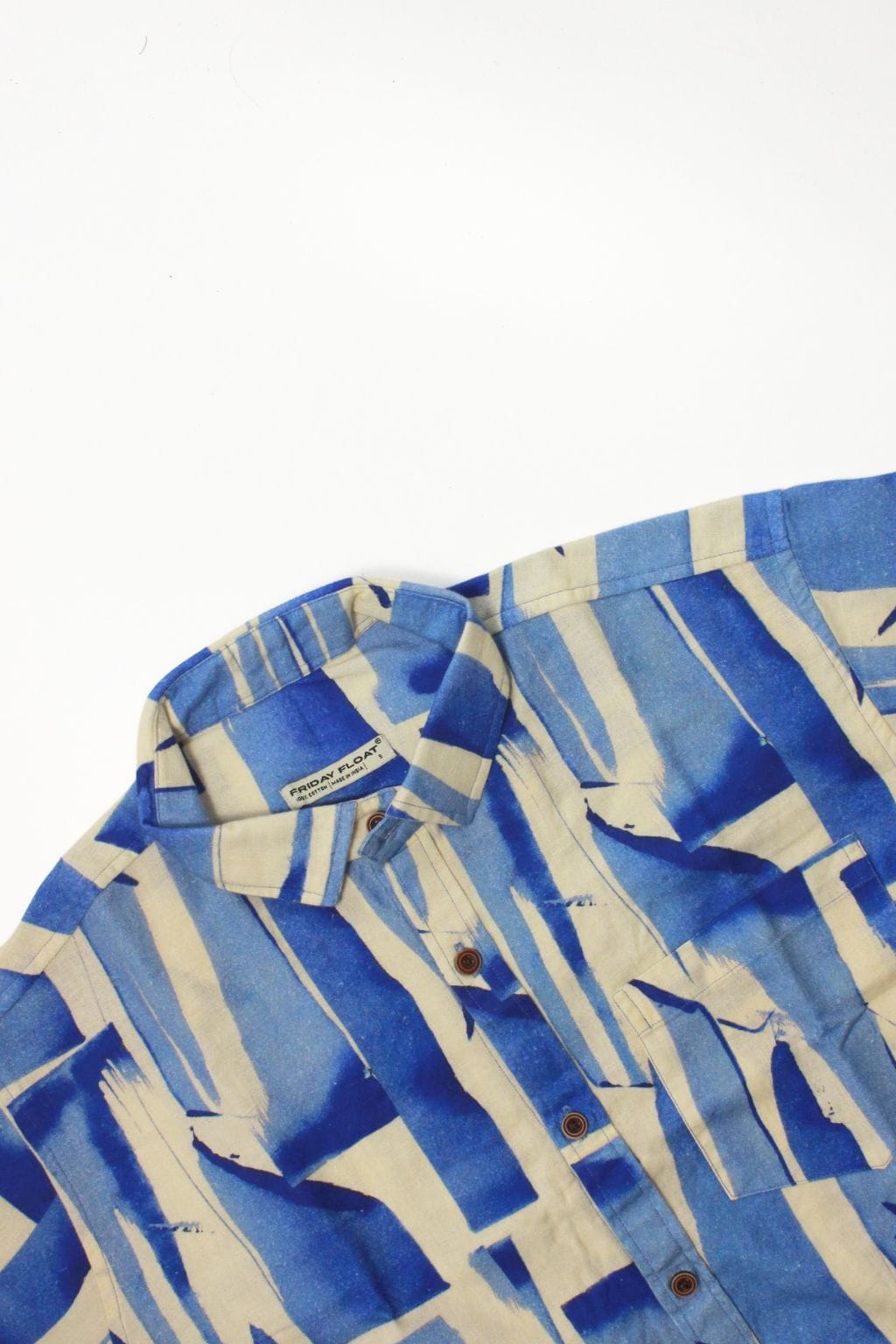 Abstract Print Blue Shirt for Men - Image 5
