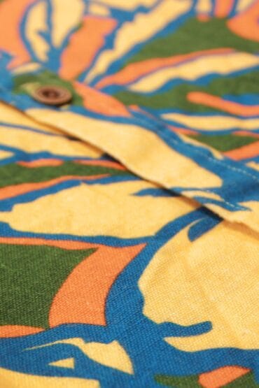 Bold Floral Print Peach Men's Shirt