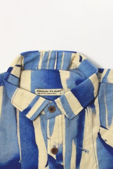 Abstract Print Blue Shirt for Men