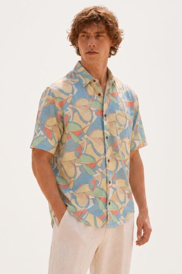 Abstract Print Shirt for Men