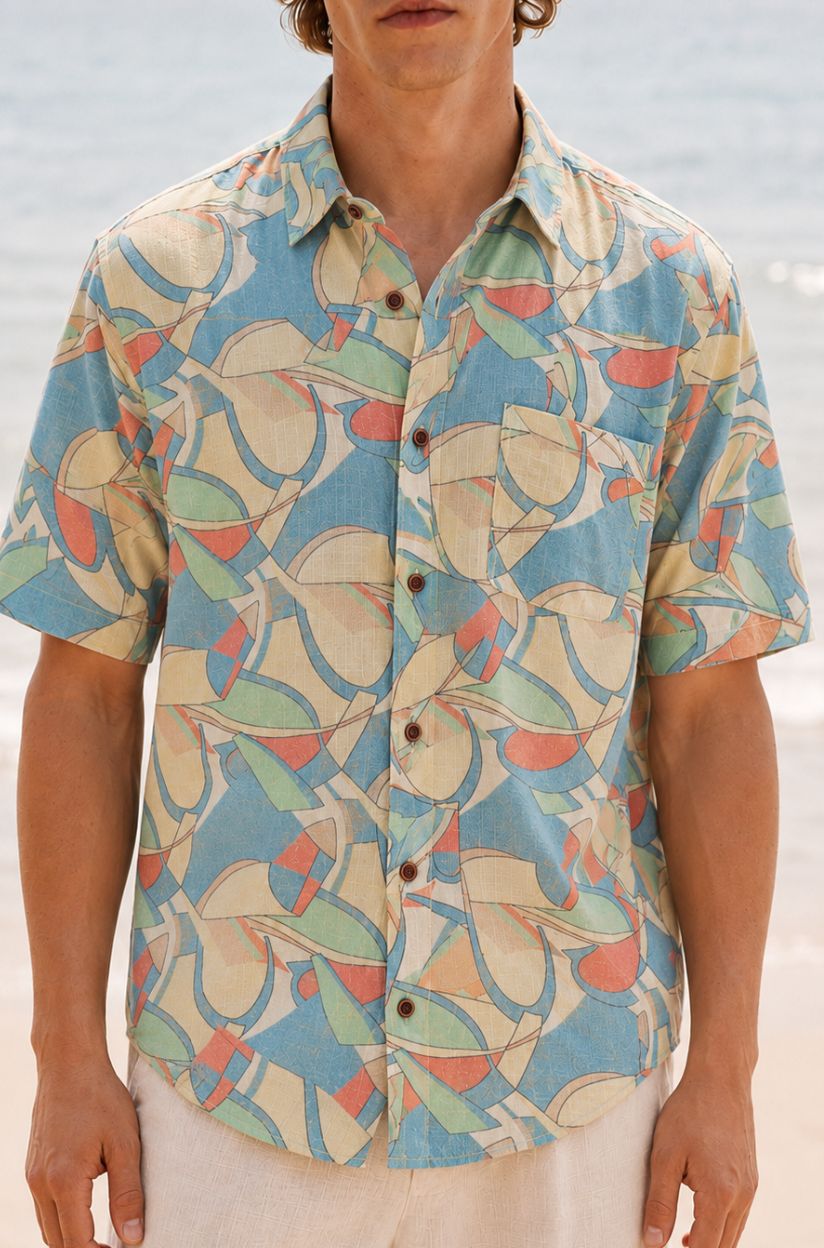 Abstract Print Shirt for Men - Image 3