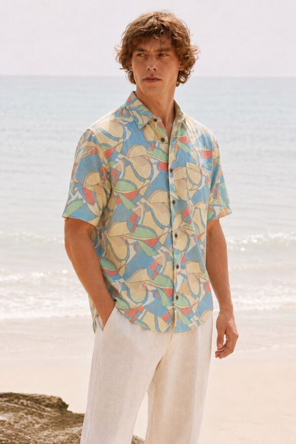 Abstract Print Shirt for Men