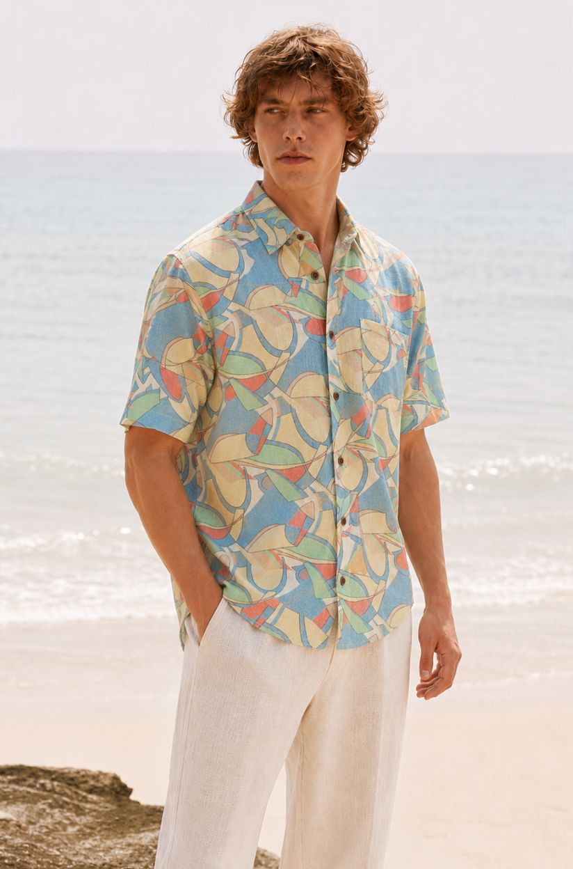 Abstract Print Shirt for Men - Image 4