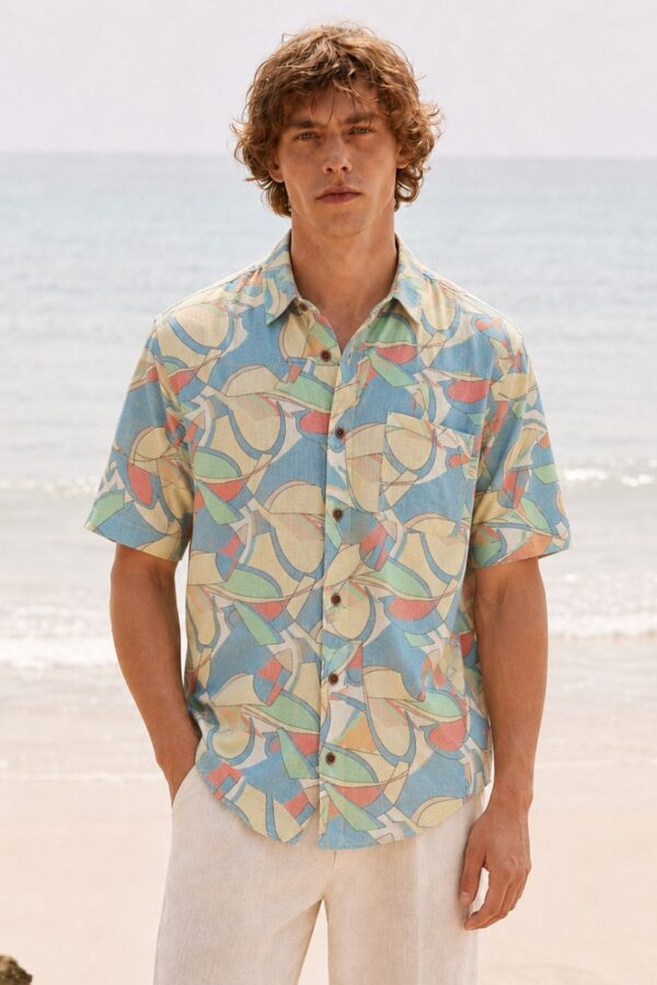 Abstract Print Shirt for Men
