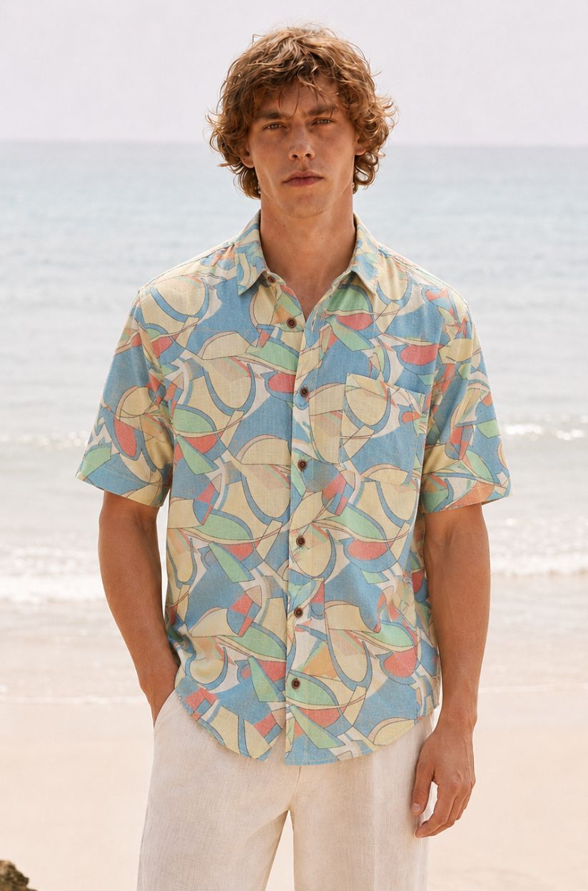 Abstract Print Shirt for Men - Image 5