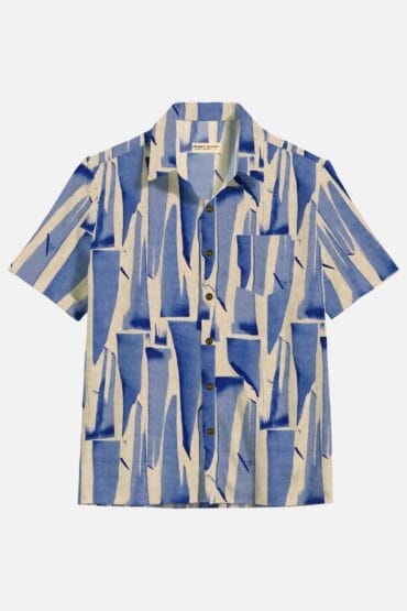 Abstract Print Blue Shirt for Men
