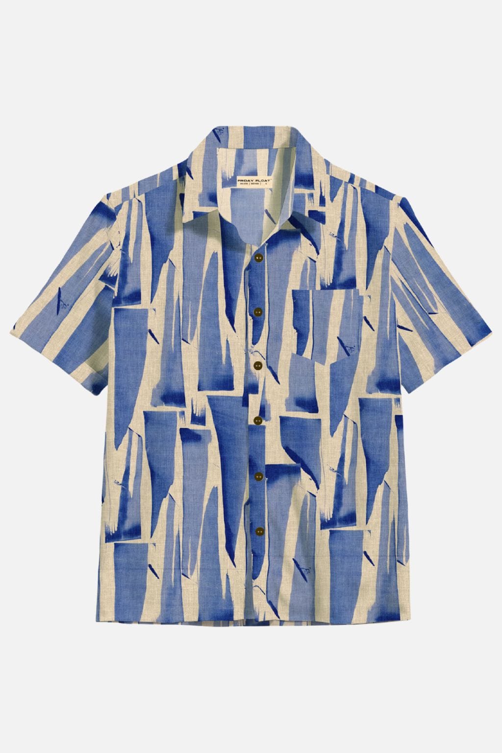 Abstract Print Blue Shirt for Men - Image 3