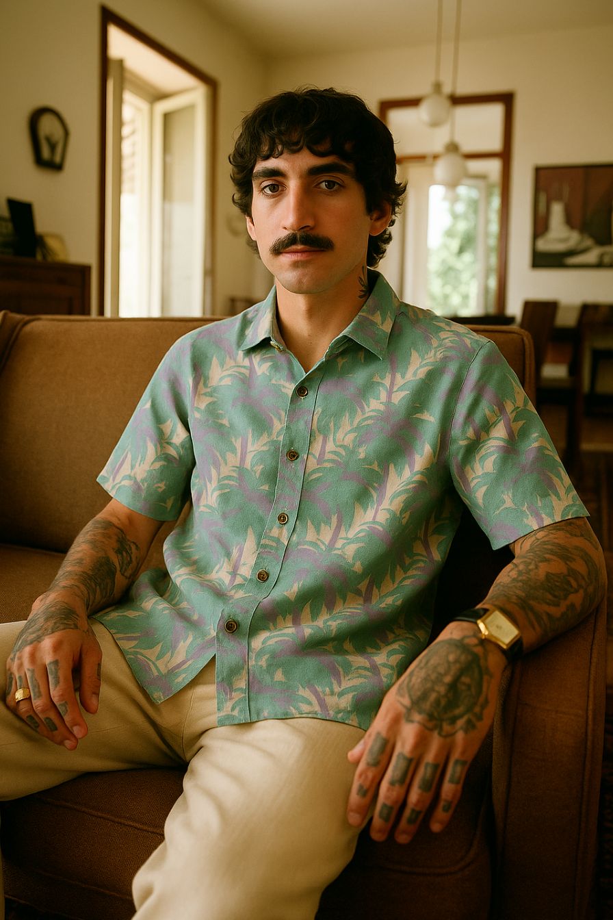 Palm Tree Printed Shirt for Men