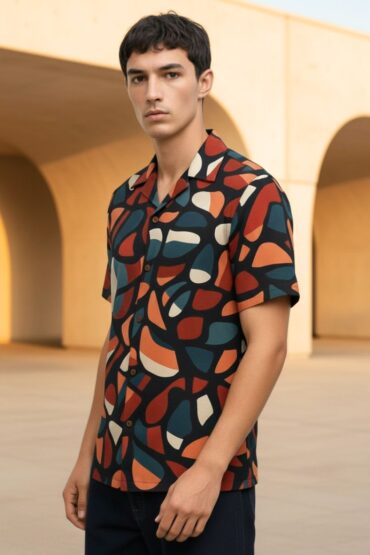 Brown Printed Men's Shirt