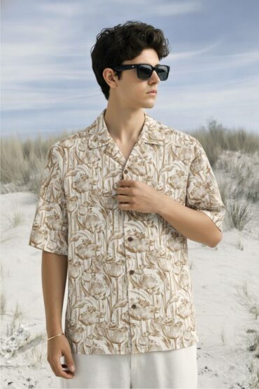 Poppy Floral Print Grey Shirt