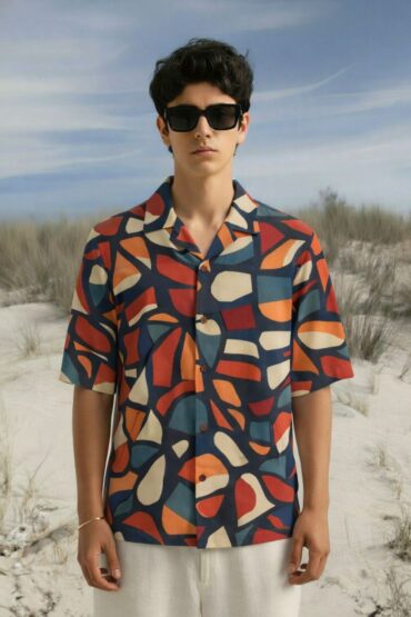 Brown Printed Men's Shirt