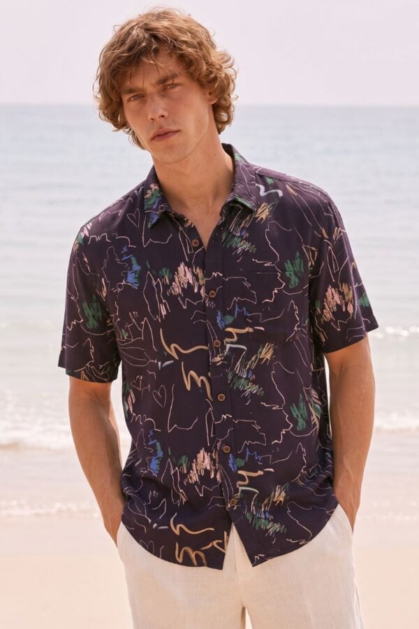 Abstract Art Drawing Men's Printed Shirt