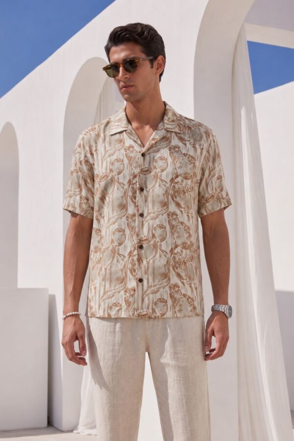 Poppy Floral Print Grey Shirt