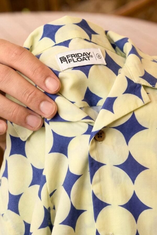 Geometric Print Cuban Shirt for Men