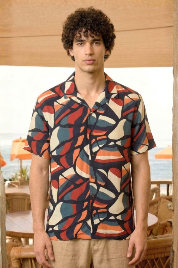 Brown Printed Men's Shirt