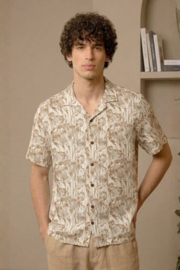 Poppy Floral Print Grey Shirt