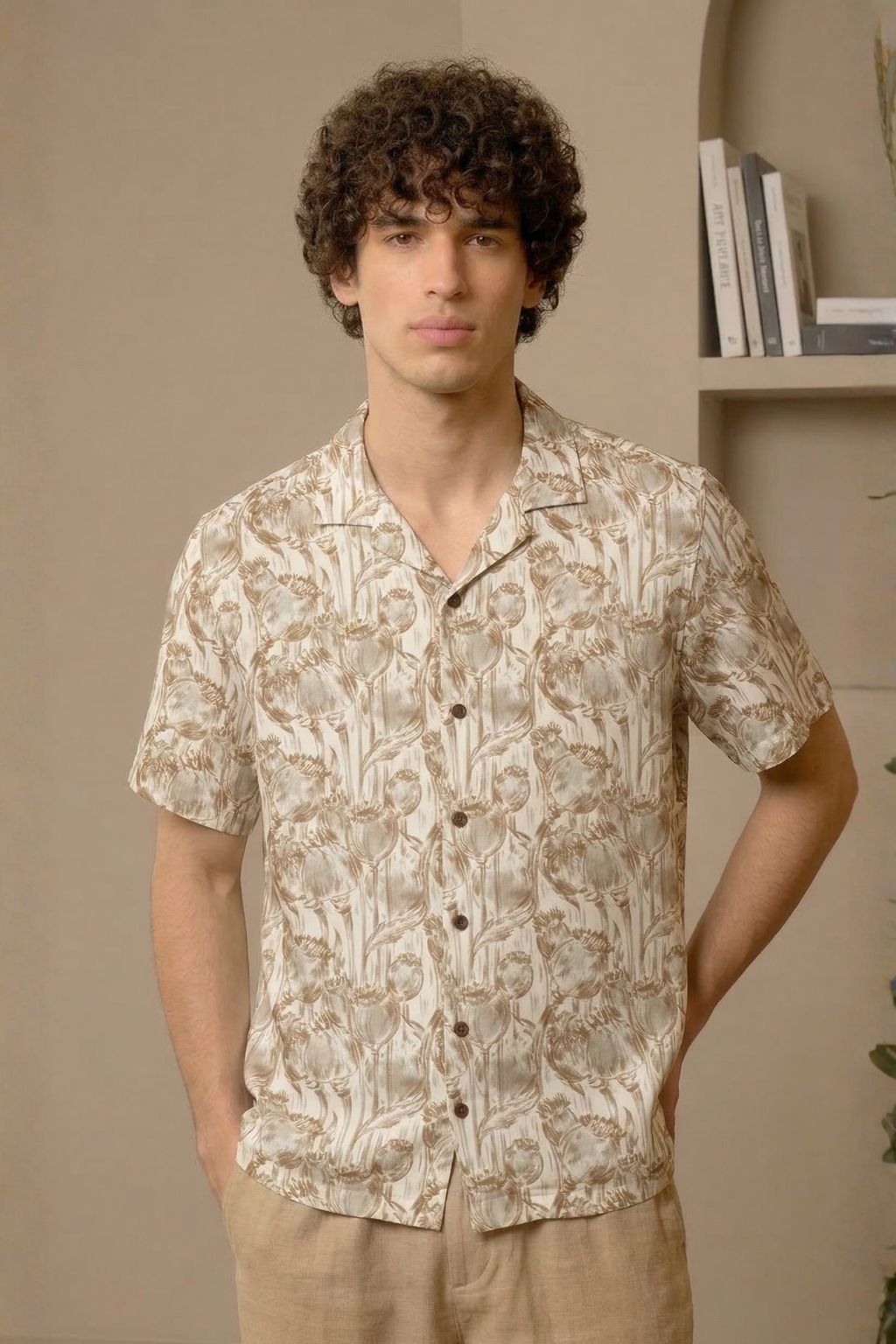 Poppy Floral Print Grey Shirt