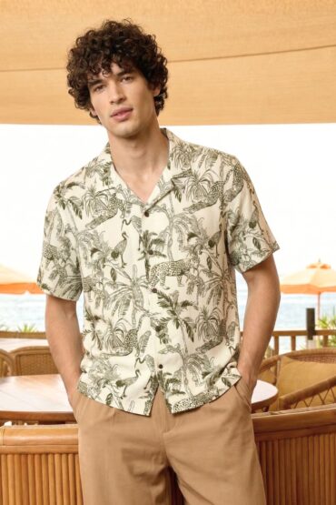 Jungle Animal Print Shirt for Men