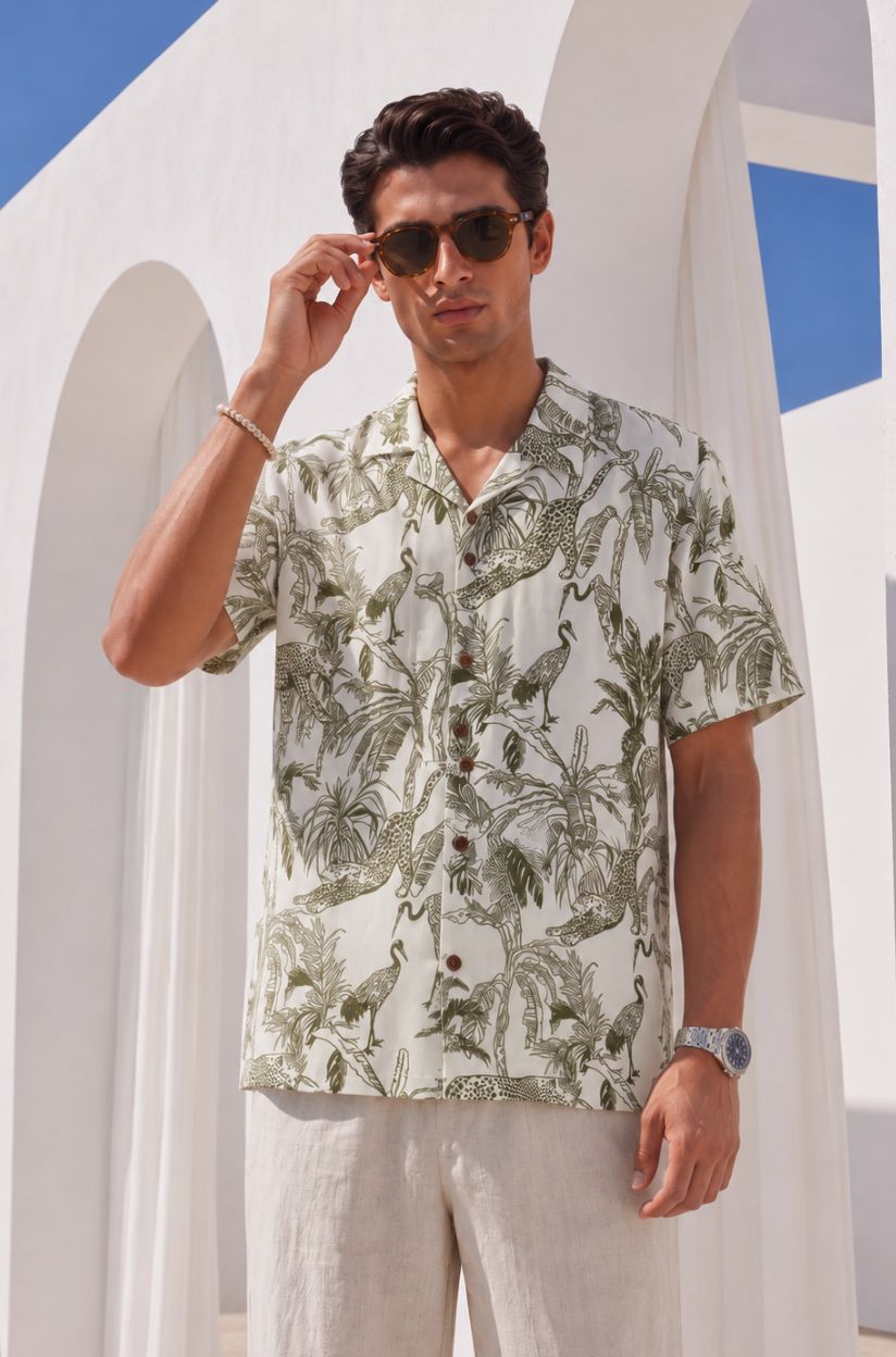 Jungle Animal Print Shirt for Men - Image 5