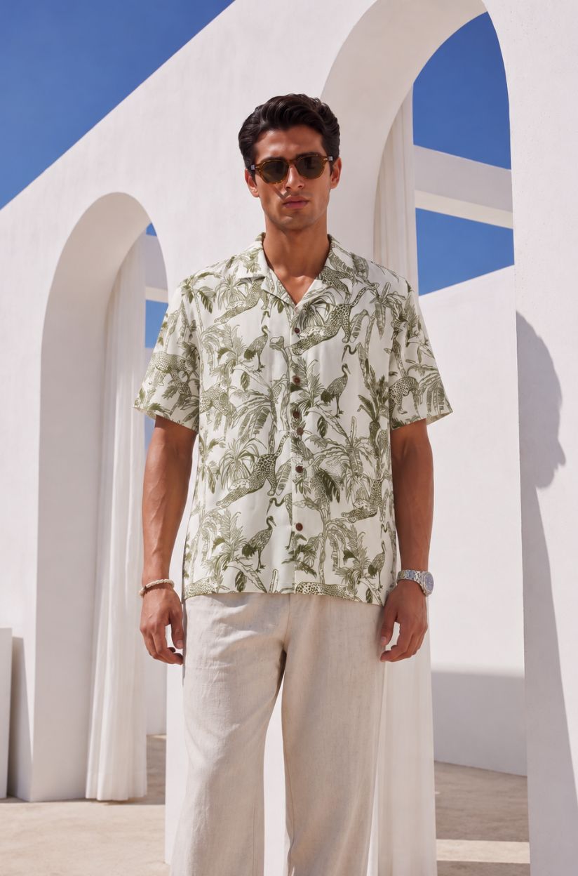 Jungle Animal Print Shirt for Men - Image 3