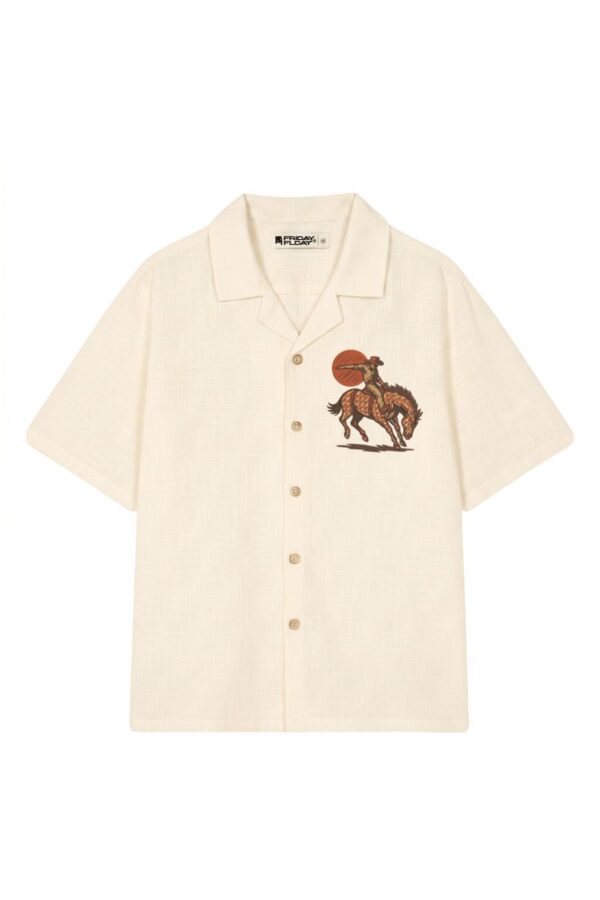 Cowboy Embroidered Shirt for Men